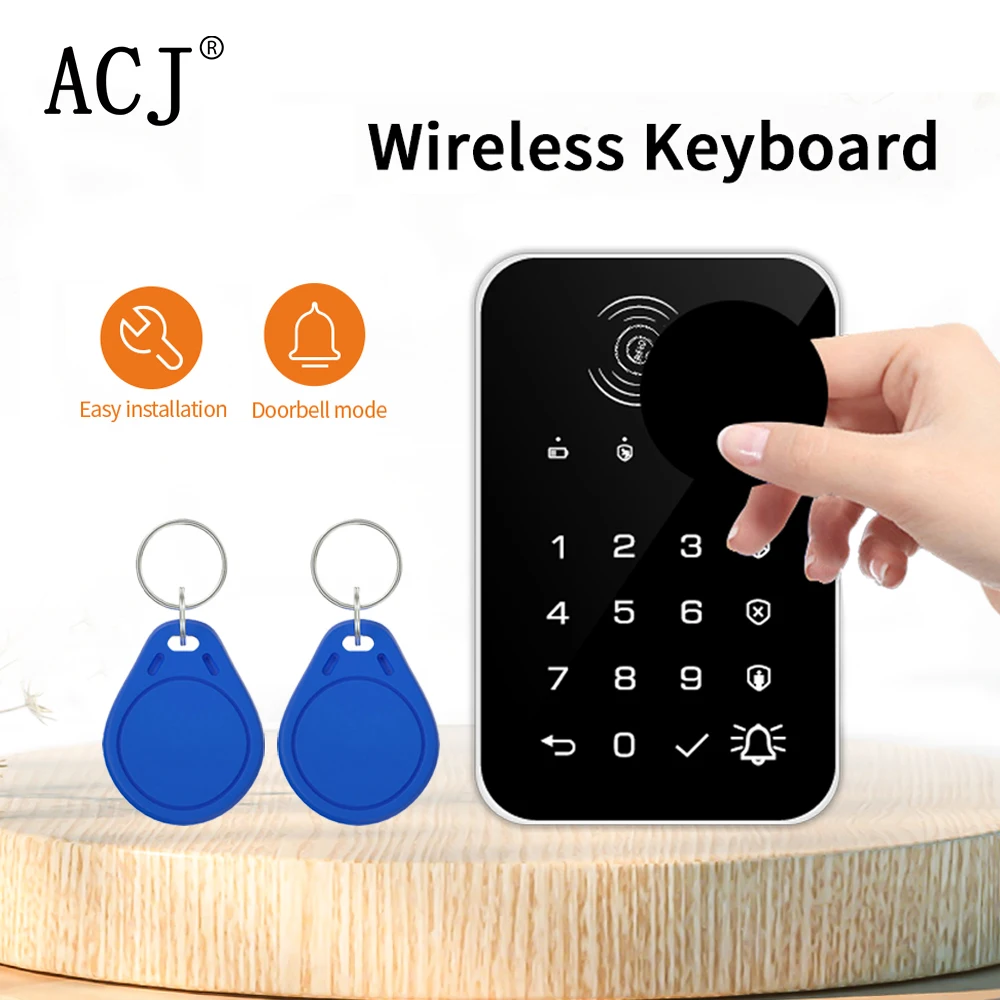 New Design 433MHz Wireless Touch Keyboard Bring 2PCS RFID Card Arm Or Disarm Password Keypad For Home Alarm Security System
New Design 433MHz Wireless Touch Keyboard Bring 2PCS RFID Card Arm Or Disarm Password Keypad For Home Alarm Security System