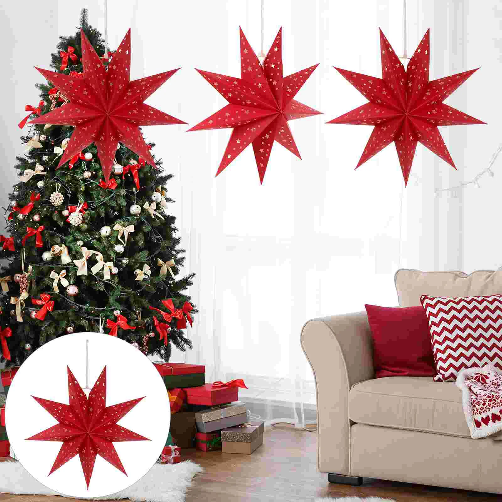 Star Paper Lantern Christmas Hanging Lampshade Stars Shade Lamp Decorations 3D Holiday Light Pendant Decorative Lanterns Hollow 
Star Paper Lantern Christmas Hanging Lampshade Stars Shade Lamp Decorations 3D Holiday Light Pendant Decorative Lanterns Hollow