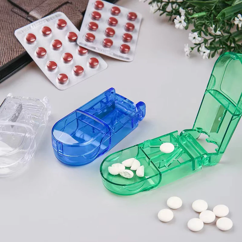 

Medicine Box Pill Caplets Medicine Dose Tablet Cutter Splitter Divide Compartment Storage Box Portable Home Medicine Case Boxes
