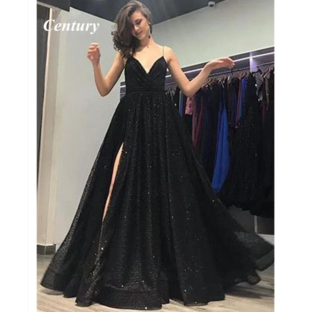 V Neck Sequin Prom Dress Spaghetti Strap Evening Dress Black A Line High Split Evening Gown Spaghetti Strap Wedding Party Dress
V Neck Sequin Prom Dress Spaghetti Strap Evening Dress Black A Line High Split Evening Gown Spaghetti Strap Wedding Party Dress