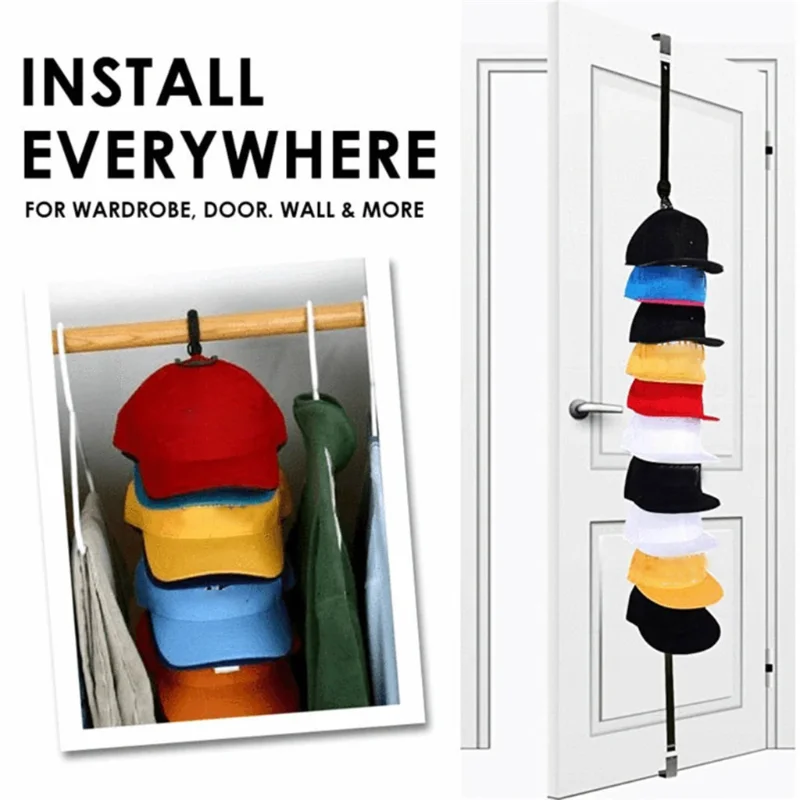Adjustable Cap Rack Bag Hat Holder Hat Clothes Organizer Door Back Closet Hook Hanger For Home Dortmitory Storage Space-saving
Adjustable Cap Rack Bag Hat Holder Hat Clothes Organizer Door Back Closet Hook Hanger For Home Dortmitory Storage Space-saving
