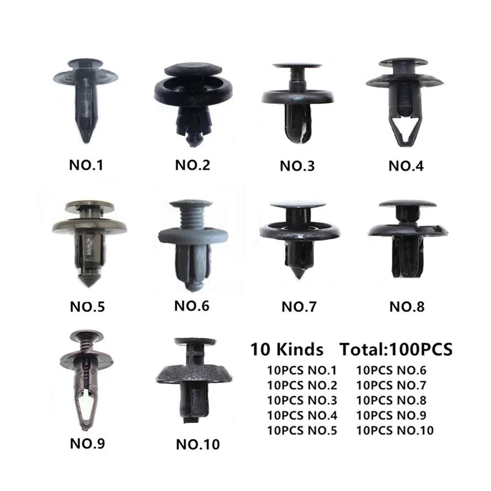 100 PCS Mixed Auto Fastener Clip Car Body Push Retainer Pin Rivet Bumper Door Trim Panel Retainer Fastener Kit Car Accessories
100 PCS Mixed Auto Fastener Clip Car Body Push Retainer Pin Rivet Bumper Door Trim Panel Retainer Fastener Kit Car Accessories