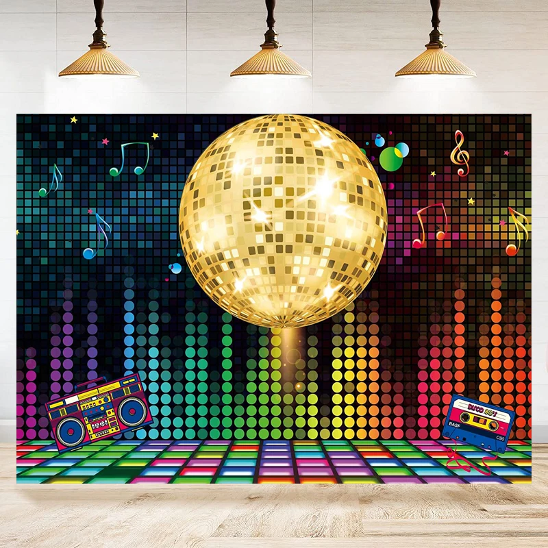 

Disco Neon Night Photography Backdrop Vintage 70s 80s 90s Let's Glow Crazy Party Supplies Decor Background Photo Booth Banner