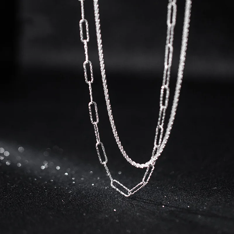 New Fashion S925 Sterling Silver Sparkling Double Layer Geometric Hollow Pendant Summer Necklace for Women Fine Jewelry
New Fashion S925 Sterling Silver Sparkling Double Layer Geometric Hollow Pendant Summer Necklace for Women Fine Jewelry