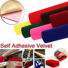 (Roll Packed ) Self Adhesive Soft Velvet Fabric Velour Felt Sticker Vinyl Film Jewelry Paper Crafts DIY Handmade Car Decor