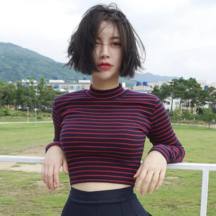 Retro Turtleneck Red Striped Long Sleeve Tops Women Spring Sexy Crop Top Tee Shirt Y2k E-Girl Slim Fit Bottoming T-shirt
Retro Turtleneck Red Striped Long Sleeve Tops Women Spring Sexy Crop Top Tee Shirt Y2k E-Girl Slim Fit Bottoming T-shirt