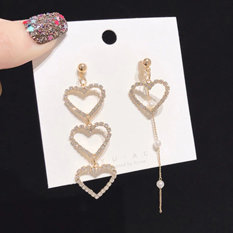 Bijoux Heart Shaped Pendant Korean Earrings Sparkling Zircon Pearl Tassel Earrings for Ladies Chic Wedding Party pendienties
Bijoux Heart Shaped Pendant Korean Earrings Sparkling Zircon Pearl Tassel Earrings for Ladies Chic Wedding Party pendienties