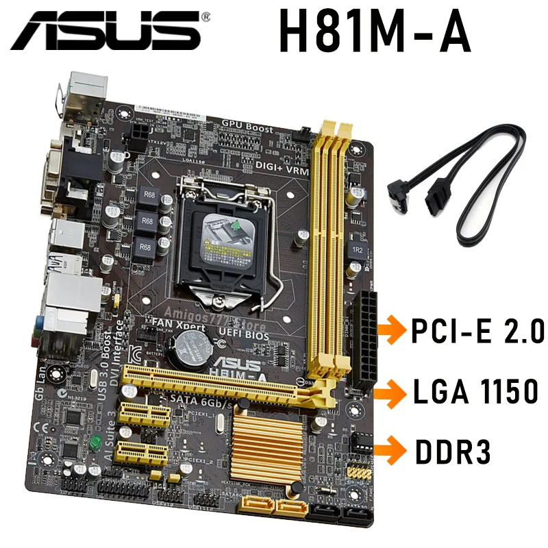 Asus H81M-A Motherboard LGA 1150 Office DDR3 16GB PCI-E 2.0 DVI VGA Intel H81 Mainboard i3 i5 i7 CPU Desktop Overlocking Used
Asus H81M-A Motherboard LGA 1150 Office DDR3 16GB PCI-E 2.0 DVI VGA Intel H81 Mainboard i3 i5 i7 CPU Desktop Overlocking Used