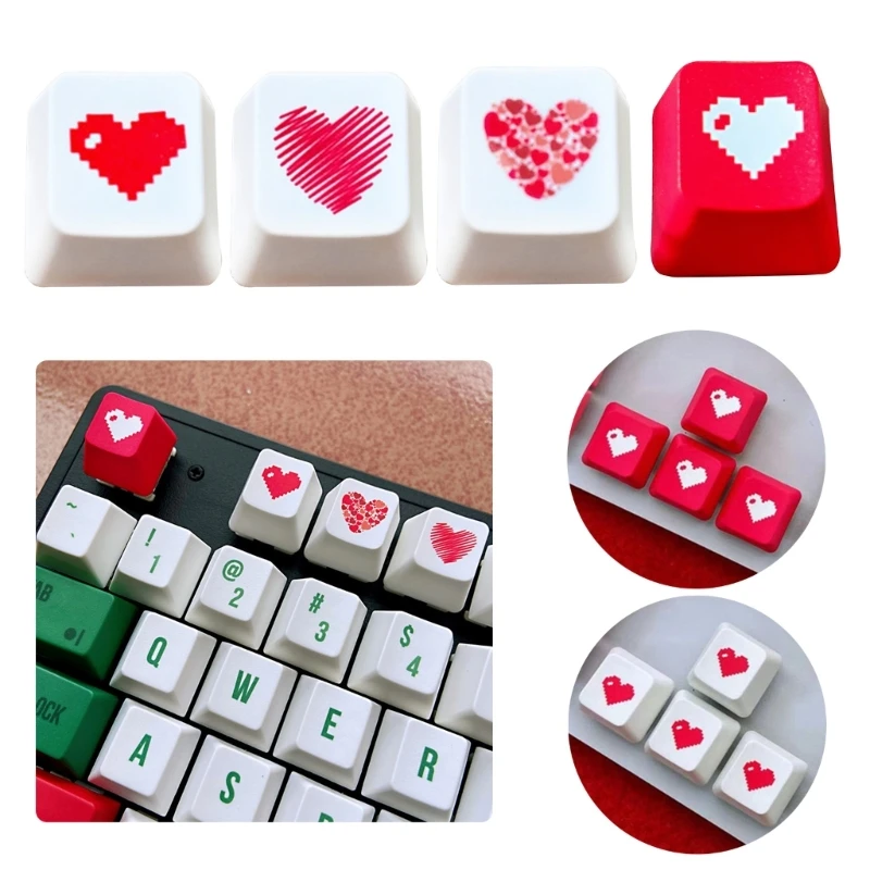 

PBT Keycap OEM Profile Sublimation Персонализированные игровые механические клавиатуры Keycaps R4 Высота Keycap Heart Shaped