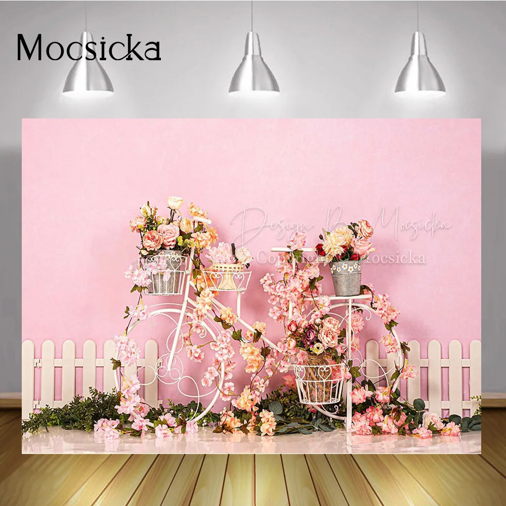 Pink Wedding Scenes Photography Backdrop Flowers Love Bicycle Fence Photo Shoot Bridal Shower Portrait Background Studio Props
Pink Wedding Scenes Photography Backdrop Flowers Love Bicycle Fence Photo Shoot Bridal Shower Portrait Background Studio Props