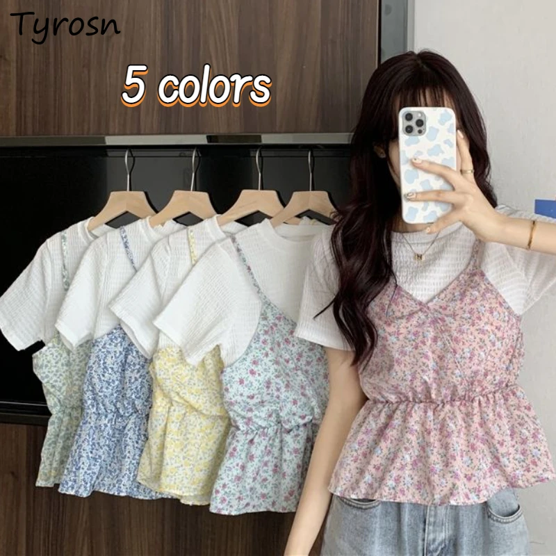 5 Colors T-shirts Women Fake Two Pieces Design All-match Leisure Patchwork Korean Style Female Stylish Summer Breathable Elegant 
5 Colors T-shirts Women Fake Two Pieces Design All-match Leisure Patchwork Korean Style Female Stylish Summer Breathable Elegant
