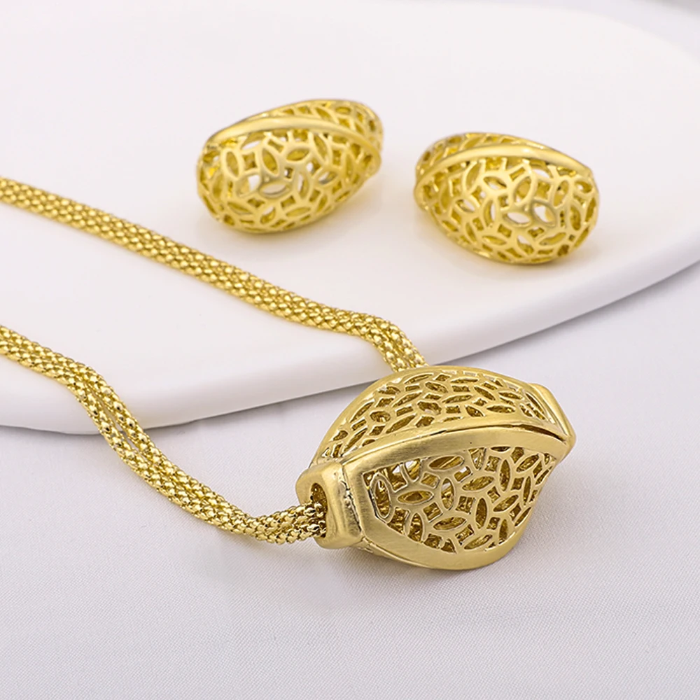Fashion Jewelry Large Pendant Necklace Set Italian 18k Gold Plated Jewelry Sets For Women Nigerian Girls Bridal Wedding Gift
Fashion Jewelry Large Pendant Necklace Set Italian 18k Gold Plated Jewelry Sets For Women Nigerian Girls Bridal Wedding Gift