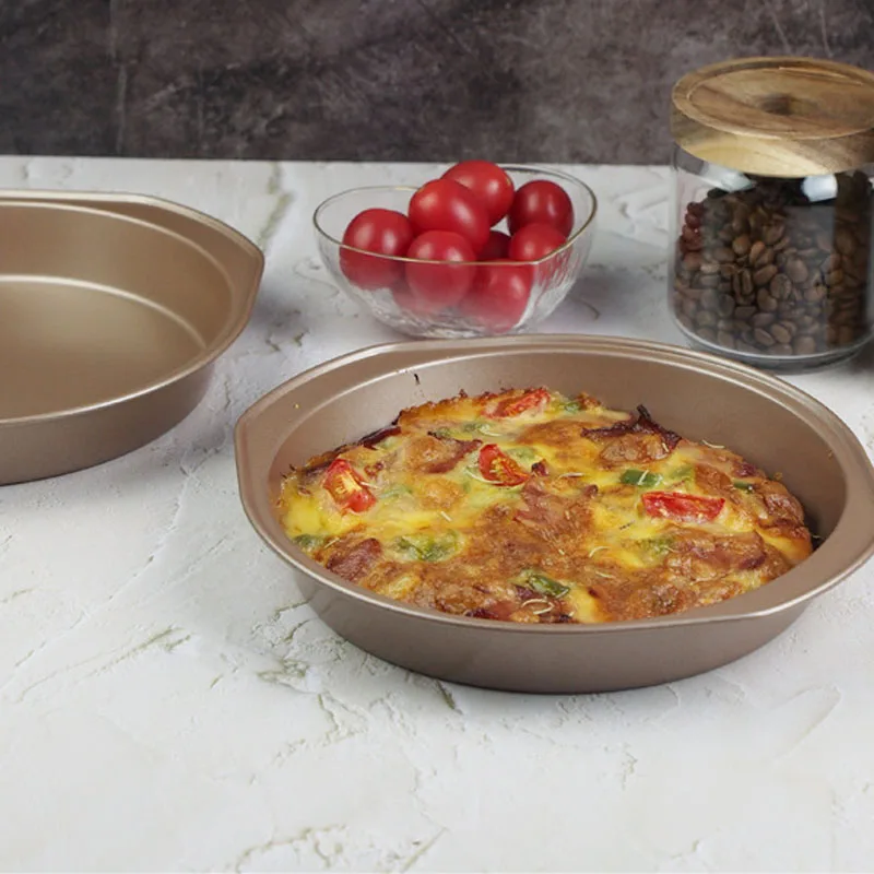 9 Inch Round Baking Tray Non-stick Pizza Pan Cake Tools Golden Metal Cake Mold Pizza Mould Pancake Maker
9 Inch Round Baking Tray Non-stick Pizza Pan Cake Tools Golden Metal Cake Mold Pizza Mould Pancake Maker