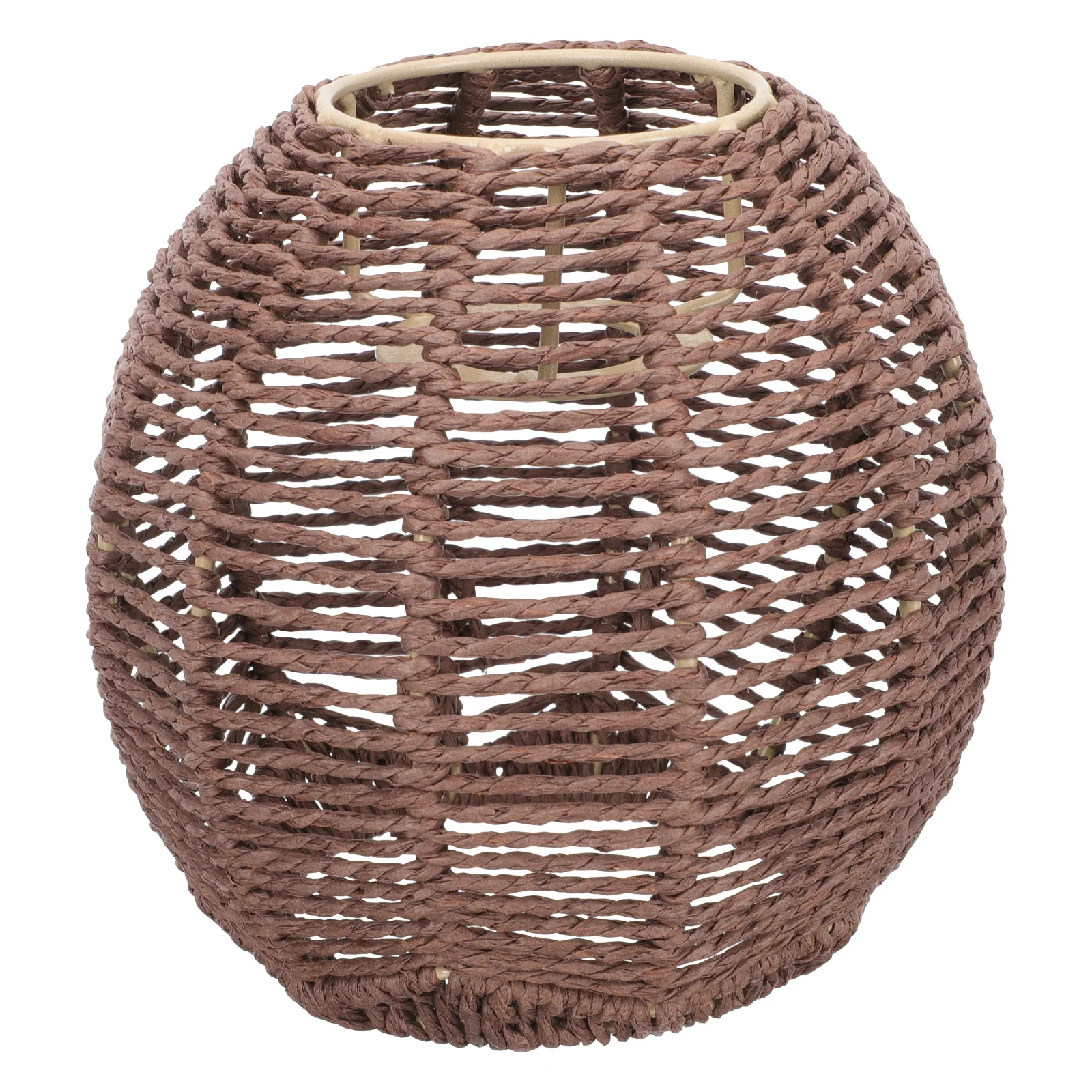 

Woven Cover Macrame Lampshade Rope Chandelier Cover Weaving Hanging Lighting Farmhouse Weave Lantern Cover for Restaurant Coffee