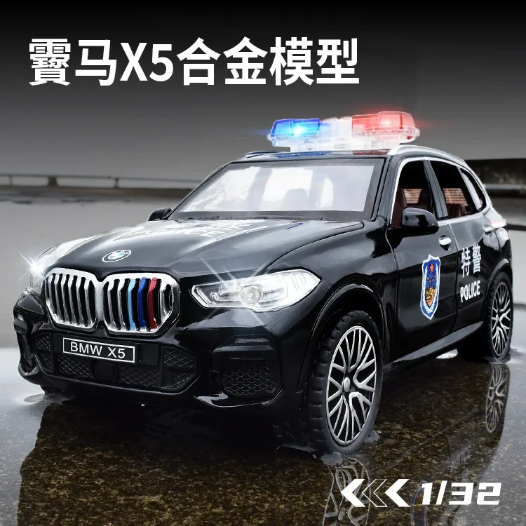 

1:32 BMW X5 полицейский автомобиль высокой симуляции литая машина из металлического сплава Модель автомобиля детские игрушки коллекционные подарки