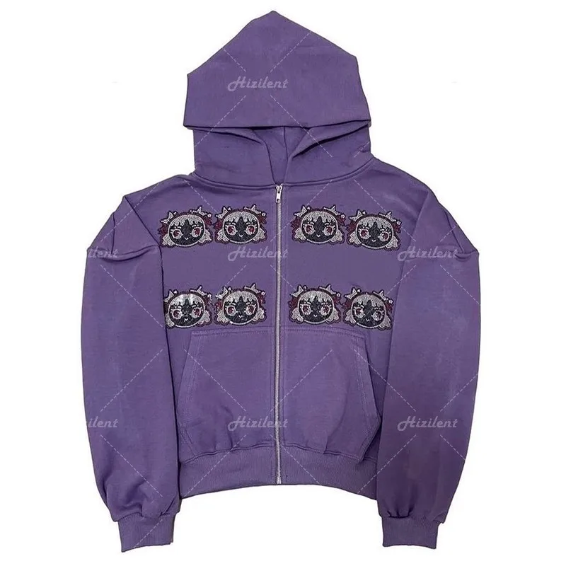 Y2k jacket Men's hoodies Zip Hoodie Rhinestone demon goth Sweatshirt Sport Coat Pullover Gothic Long Sleeve Oversized hoodie emo
Y2k jacket Men's hoodies Zip Hoodie Rhinestone demon goth Sweatshirt Sport Coat Pullover Gothic Long Sleeve Oversized hoodie emo