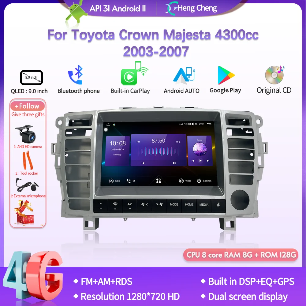 For Toyota Crown Majesta 4300cc 2003-2007 Smart Multimedia Video Player CarPlay GPS Radio 5G Navigation Keep Original Car CD
For Toyota Crown Majesta 4300cc 2003-2007 Smart Multimedia Video Player CarPlay GPS Radio 5G Navigation Keep Original Car CD