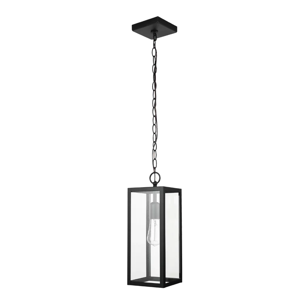 

Bowery 1-Light Matte Black Outdoor Pendant with Clear Glass Shade, 44773，5.91 X 5.91 X 78.50 Inches