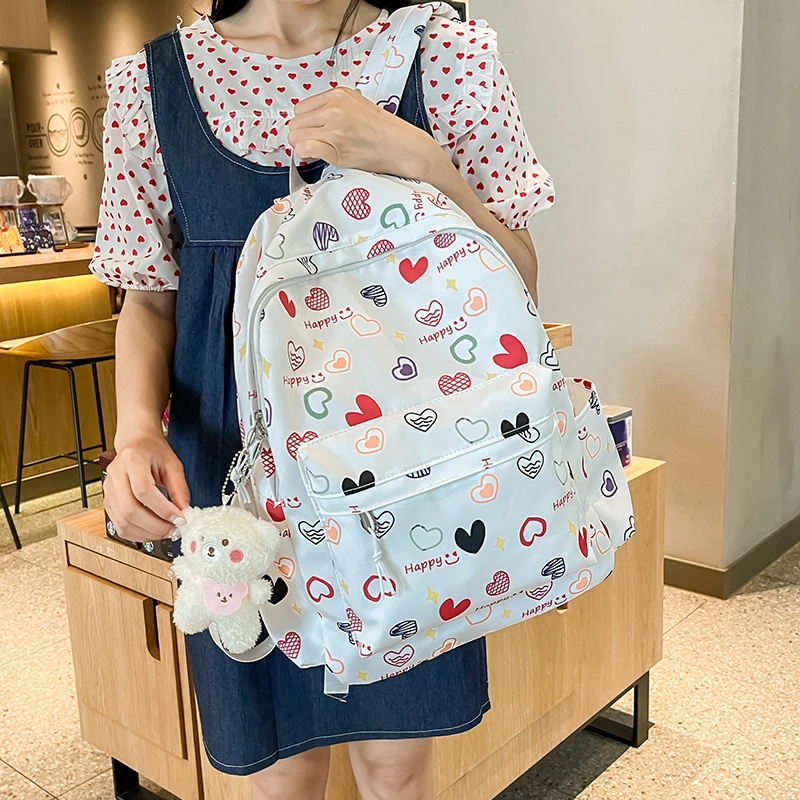 

Модная Женская дорожная сумка, кавайная школьная сумка для девочек-подростков, водонепроницаемая нейлоновая сумка для книг, рюкзак для колледжа, рюкзак для ноутбука