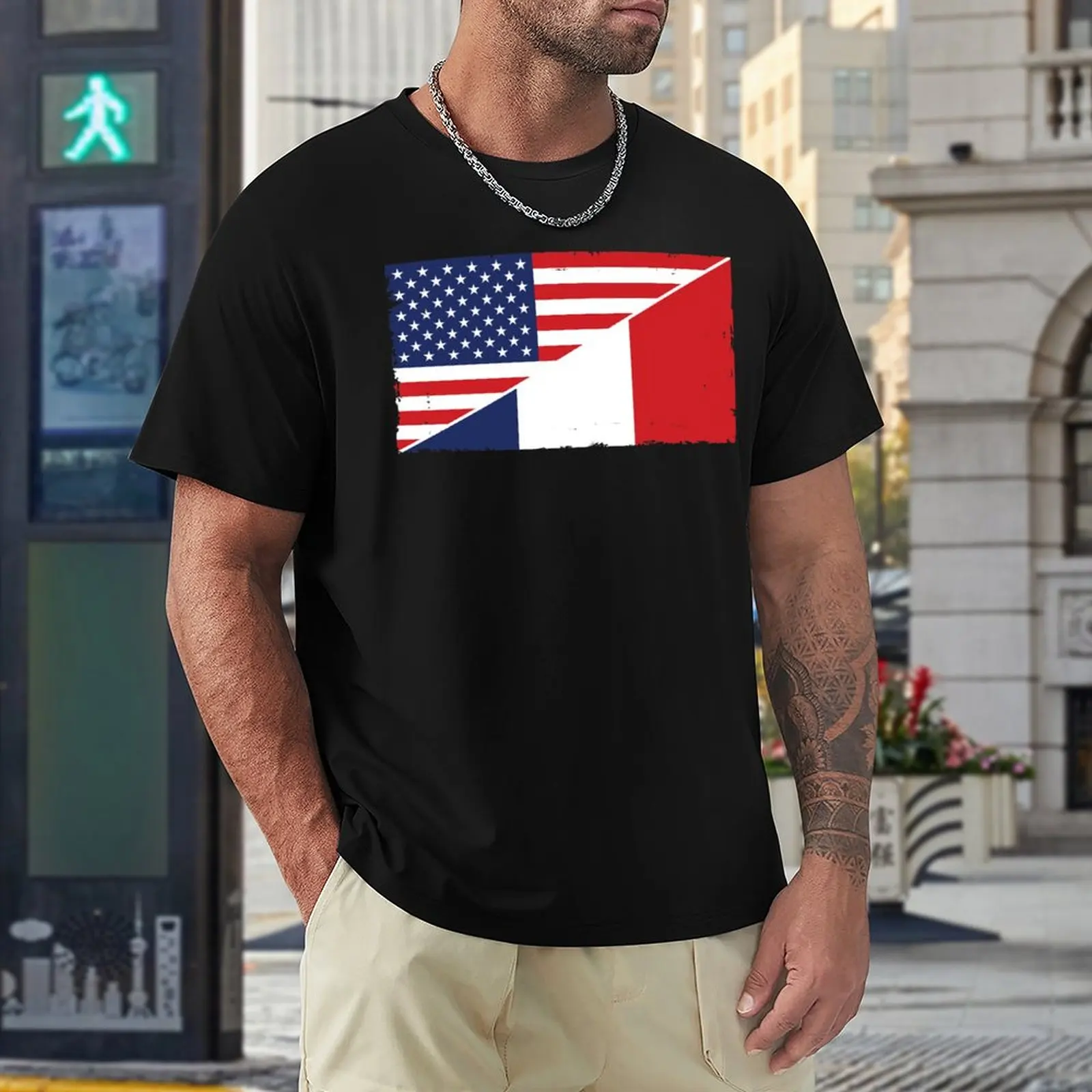 France Flag And USA Flag Roots French Ancestry Gift American Essential T-shirt Harajuku Movement Nerd Tees Graphic Leisure USA 
France Flag And USA Flag Roots French Ancestry Gift American Essential T-shirt Harajuku Movement Nerd Tees Graphic Leisure USA