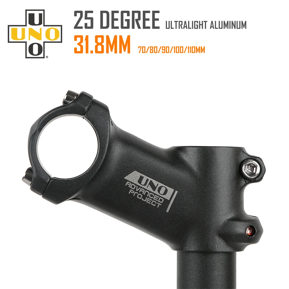 UNO Bike Stem Road 25 Degree MTB Handlebar Stem 31.8mm Bicycle Stem 70/80/90/100/110mm Mountain Handlear Stems Alloy Bike Parts
UNO Bike Stem Road 25 Degree MTB Handlebar Stem 31.8mm Bicycle Stem 70/80/90/100/110mm Mountain Handlear Stems Alloy Bike Parts