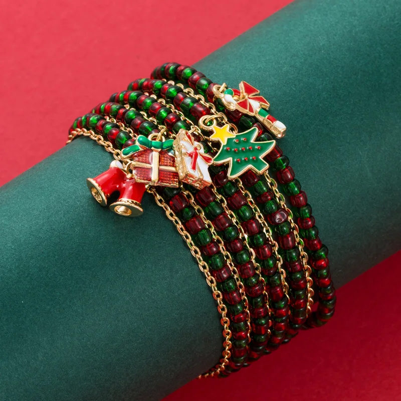 Christmas Gifts Jewelry for Women Female Red Green Beads Charm Santa Claus Pendant Bracelet Bangle
Christmas Gifts Jewelry for Women Female Red Green Beads Charm Santa Claus Pendant Bracelet Bangle