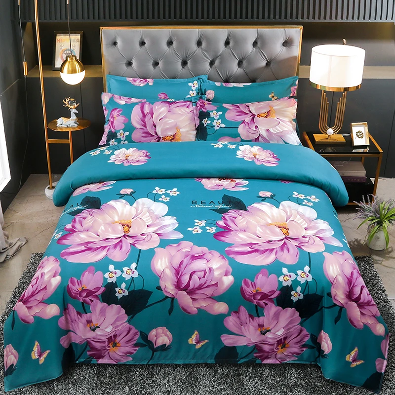 

3/4pcs Linens 2 Bedrooms Double Bedsheet Bed Duvet Cover Comforter with Pillowcase Bedspread Quilt King Queen Size Bedding Home