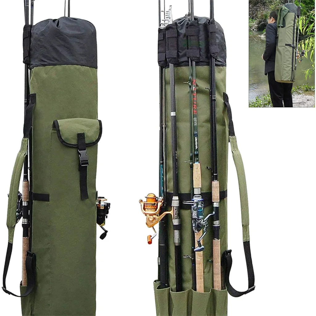 Finshing Bag Multi-function Waterproof Durable Fishing Tackle Rod Organizer Bag for 5 pcs Pole and Reels
Finshing Bag Multi-function Waterproof Durable Fishing Tackle Rod Organizer Bag for 5 pcs Pole and Reels