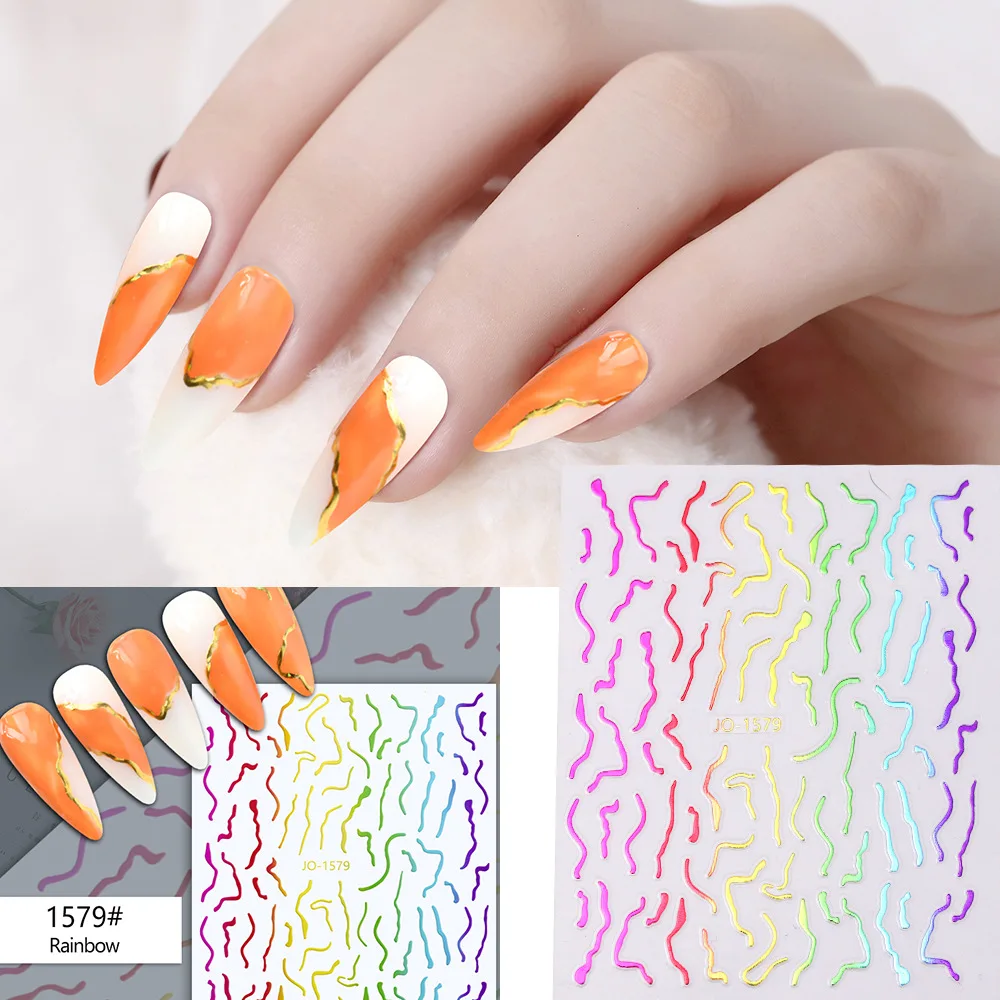 3Sheets Nail Art Stickers Gradient Colorful Line Flower Leaves With Adhesive Nail Decals DIY Manicure Decorations Accessories
3Sheets Nail Art Stickers Gradient Colorful Line Flower Leaves With Adhesive Nail Decals DIY Manicure Decorations Accessories