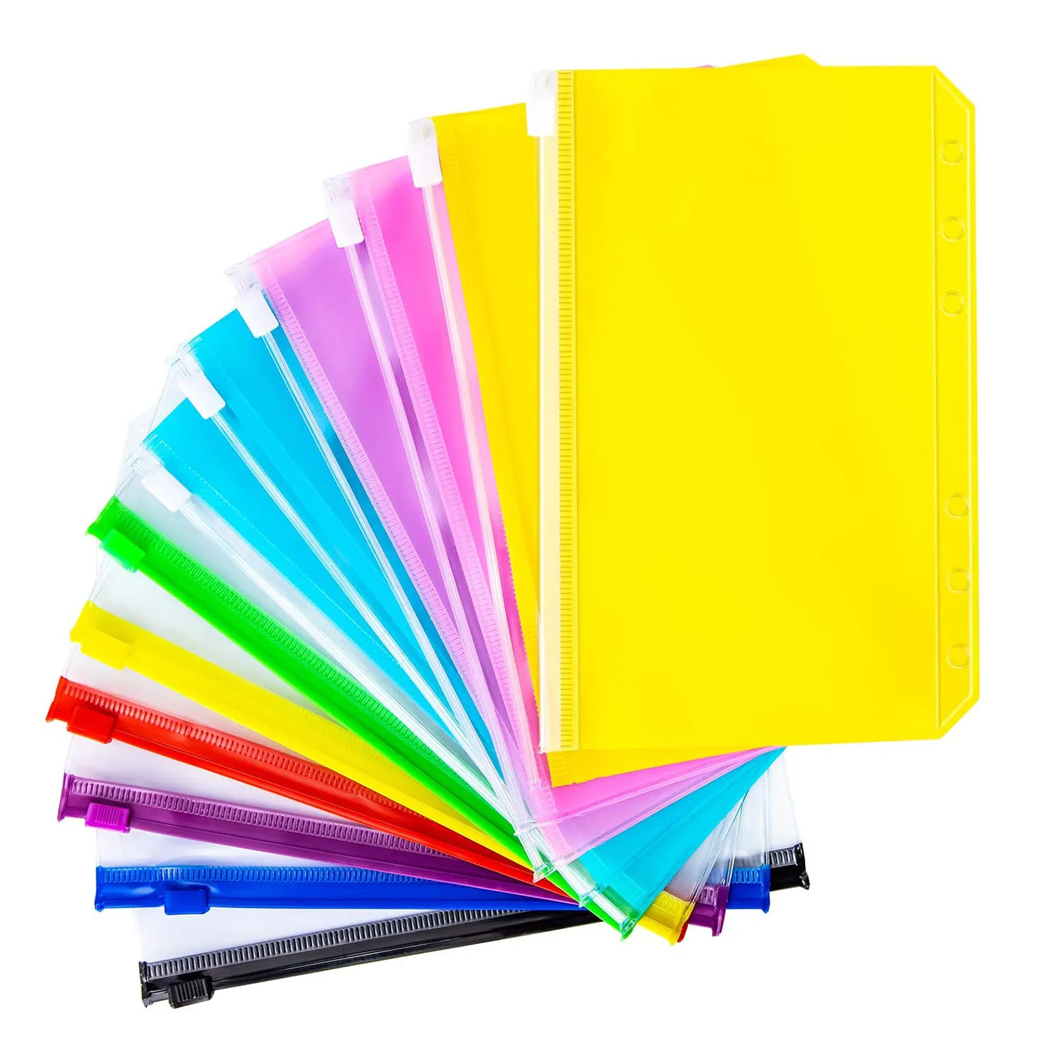 12 шт., карманы из ПВХ на молнии 
12 шт., карманы из ПВХ на молнии