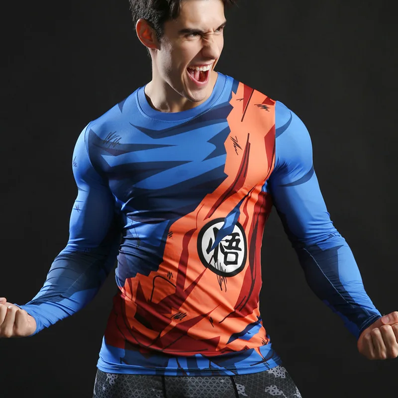 Bodybuilding and fitness quick-drying compression short-sleeved men's anime3D printed T-shirt long-sleeved cartoon Cosplay top
Bodybuilding and fitness quick-drying compression short-sleeved men's anime3D printed T-shirt long-sleeved cartoon Cosplay top