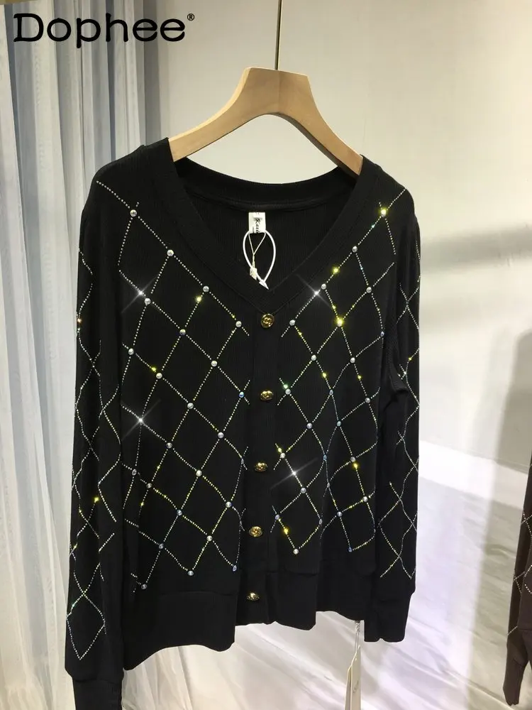 Hot Drilling Mesh Bottoming Shirt Women's V-neck Long-Sleeved T-shirt Loose Oversized Cotton Black Top Autumn and Winter Clothes
Hot Drilling Mesh Bottoming Shirt Women's V-neck Long-Sleeved T-shirt Loose Oversized Cotton Black Top Autumn and Winter Clothes