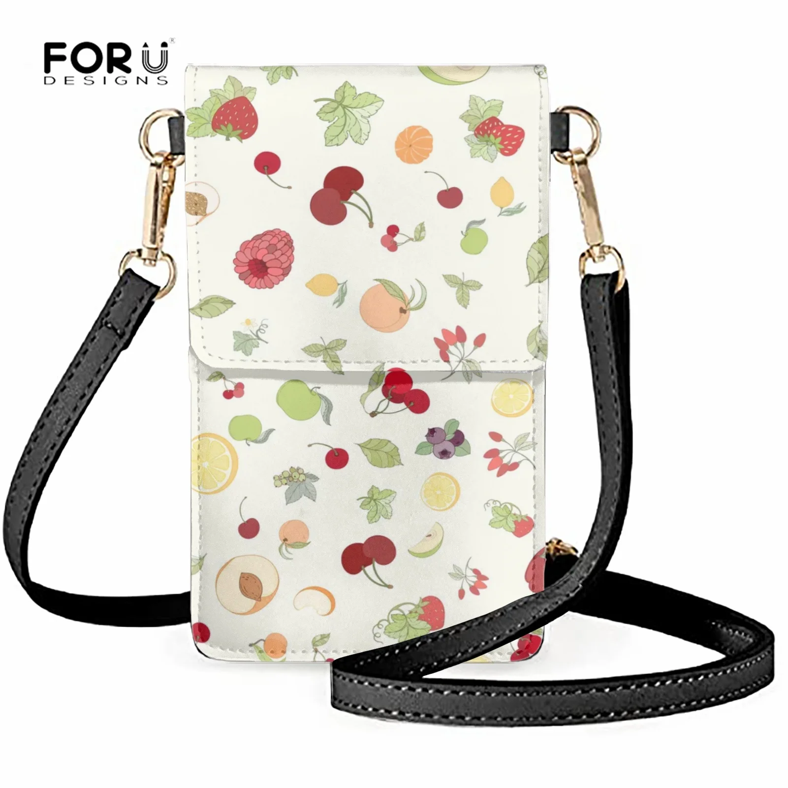 FORUDESIGNS PU Leather Mobile Phone Corssbodys Bag for Woman Fresh Fruits Design Mini Cellphone Purse Small Travel Card Holder
FORUDESIGNS PU Leather Mobile Phone Corssbodys Bag for Woman Fresh Fruits Design Mini Cellphone Purse Small Travel Card Holder