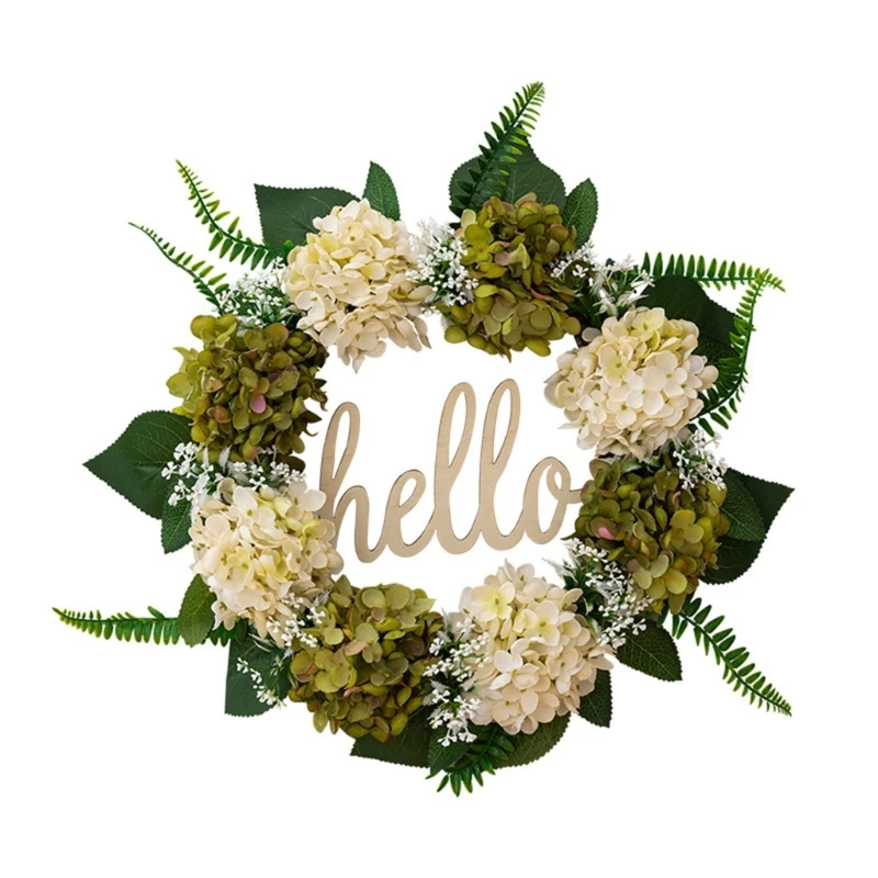 White Hydrangea Green Leaves Eucalyptus Home Decor Artificial Flower Wreath For Wedding Decoration Ornament
White Hydrangea Green Leaves Eucalyptus Home Decor Artificial Flower Wreath For Wedding Decoration Ornament