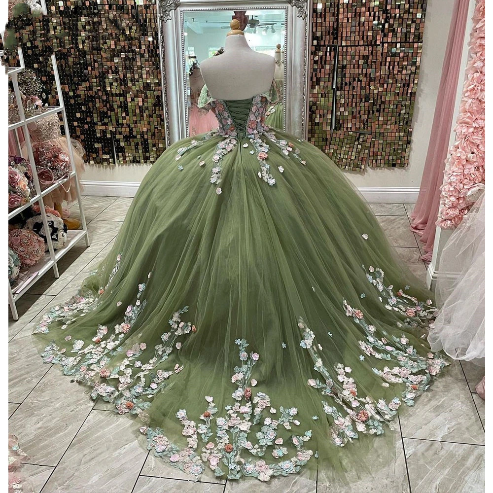 ANGELSBRIDEP Sage Green Quinceanera Dresses Ball Gown 3D Flowers Lace Appliques Corset Sweet 15 Vestidos De XV Años Custom Made
ANGELSBRIDEP Sage Green Quinceanera Dresses Ball Gown 3D Flowers Lace Appliques Corset Sweet 15 Vestidos De XV Años Custom Made