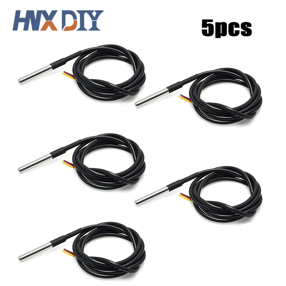 5PCS DS18B20 1M 2M 3M Temperature Sensor cable Kit Waterproof Digital Sensor Cable Stainless Steel Probe 100cm/200cm/300cm/500cm
5PCS DS18B20 1M 2M 3M Temperature Sensor cable Kit Waterproof Digital Sensor Cable Stainless Steel Probe 100cm/200cm/300cm/500cm