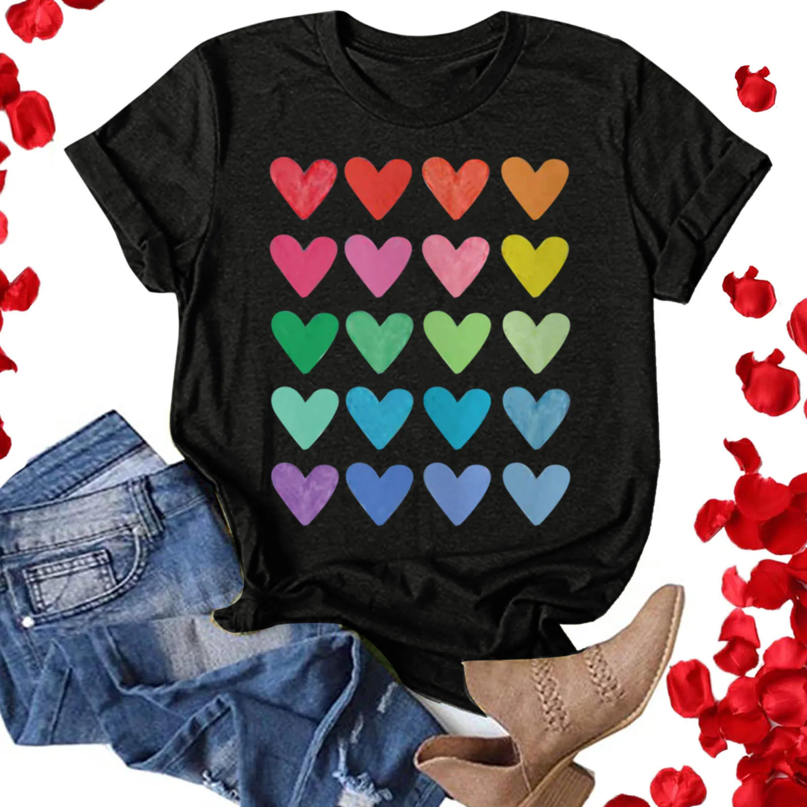 Популярная женская блузка, повседневные рубашки с принтом на День святого Валентина, футболки с круглым вырезом и коротким рукавом, топы, ту...
Популярная женская блузка, повседневные рубашки с принтом на День святого Валентина, футболки с круглым вырезом и коротким рукавом, топы, ту...