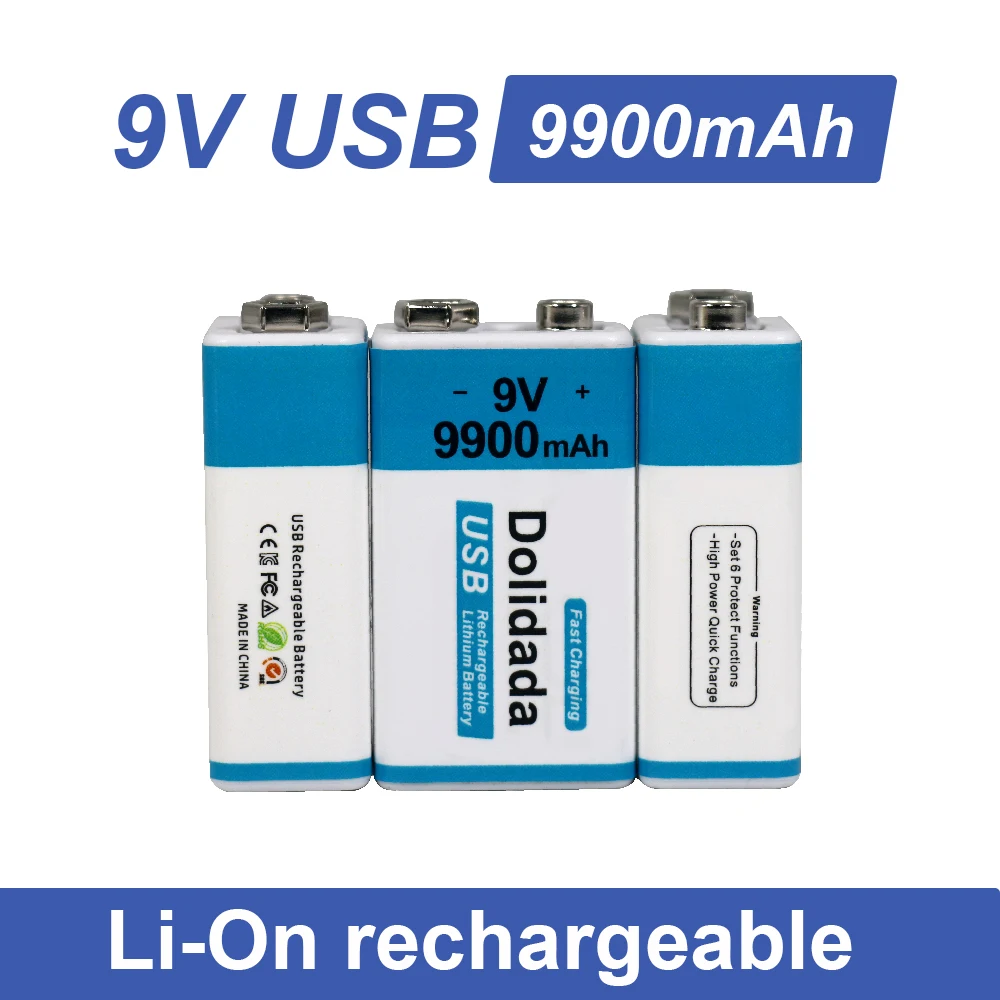 Free Shipping 2023 Best-selling 9V 9900Mah+USB Fast Charging Line LI-ION Rechargeable Battery for Multimeter Microphone Toy
Free Shipping 2023 Best-selling 9V 9900Mah+USB Fast Charging Line LI-ION Rechargeable Battery for Multimeter Microphone Toy