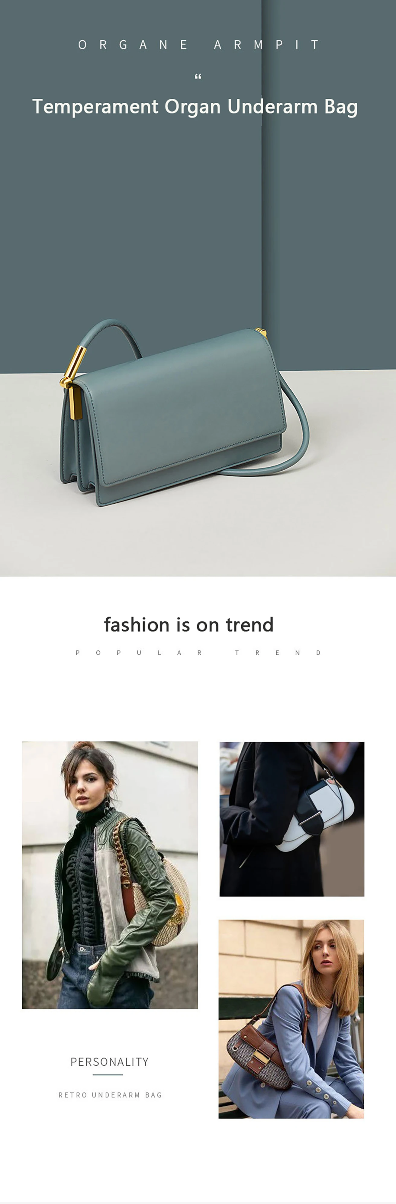 Women's bag autumn new Korean version of the French large-capacity underarm bag trend single shoulder messenger organ bag
Women's bag autumn new Korean version of the French large-capacity underarm bag trend single shoulder messenger organ bag