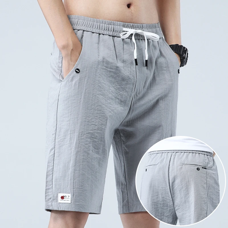 Men's Fashion Casual Shorts Summer Ultra Thin Ice Silk Cool Knee-length Sweatpants Grey Straight Beach Bermuda Drawstring Shorts
Men's Fashion Casual Shorts Summer Ultra Thin Ice Silk Cool Knee-length Sweatpants Grey Straight Beach Bermuda Drawstring Shorts