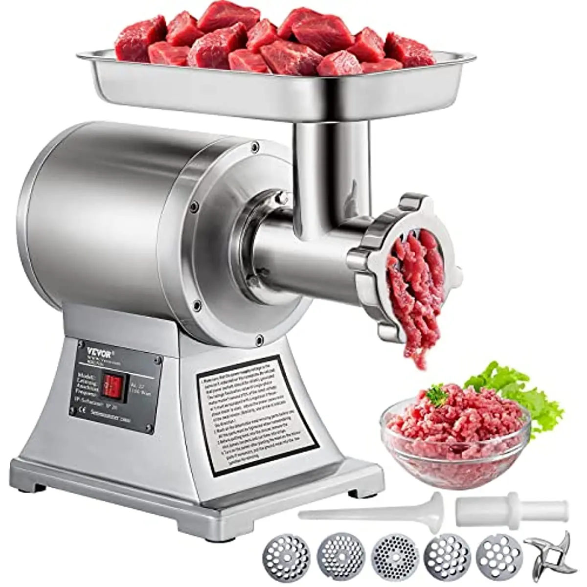 Коммерческая Мясорубка Happybuy, 110 В, 1100 фунтов/час, 190 Вт, PRM, устройство для приготовления колбасок, 1.5 HP, домашняя кухня из нержавеющей стали
Коммерческая Мясорубка Happybuy, 110 В, 1100 фунтов/час, 190 Вт, PRM, устройство для приготовления колбасок, 1.5 HP, домашняя кухня из нержавеющей стали