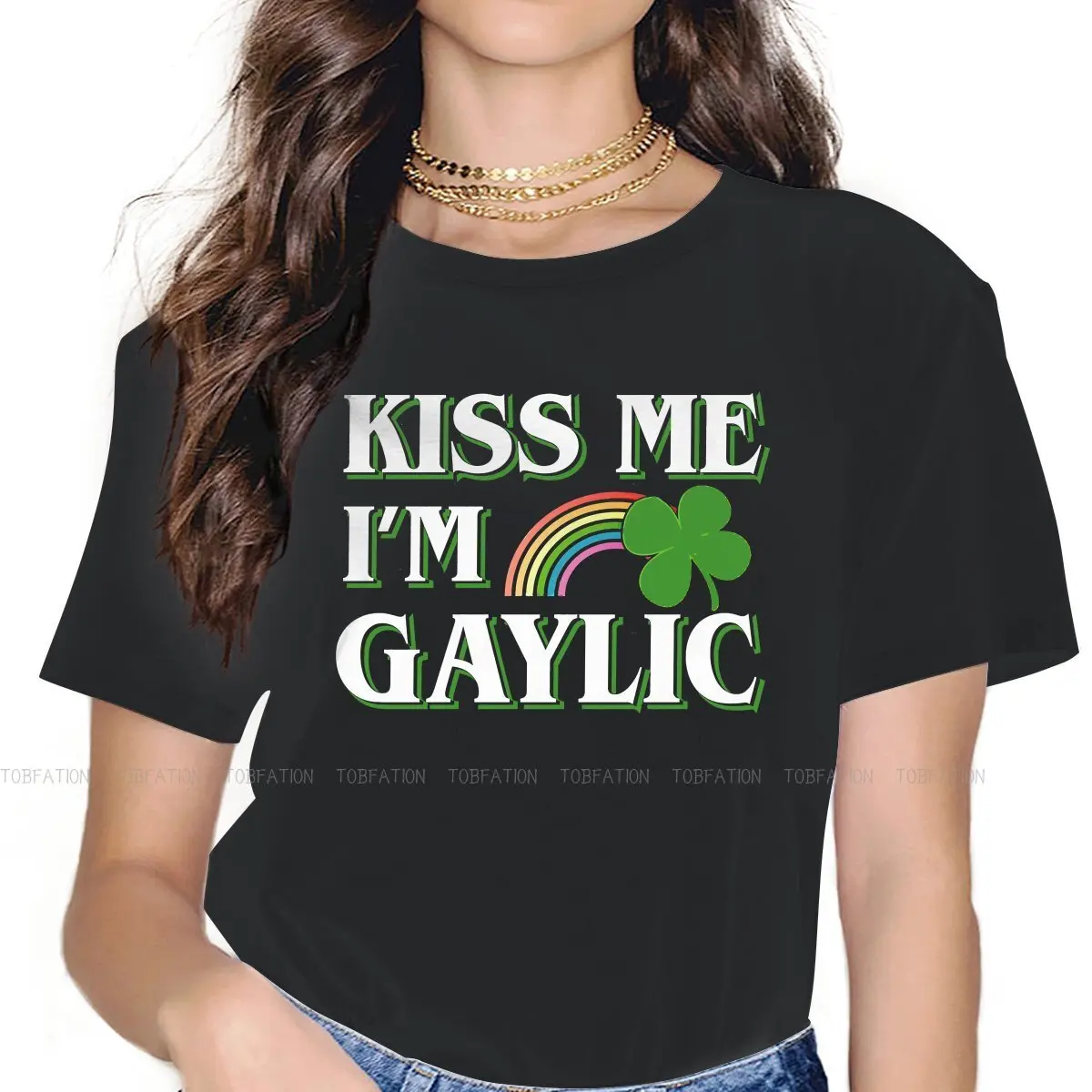 Kiss Me I'm Gaylic Funny Gay Gaelic St Patricks Day Style TShirt for Girl LGBT Rainbow 5XL New Design Graphic T Shirt Hot Sale
Kiss Me I'm Gaylic Funny Gay Gaelic St Patricks Day Style TShirt for Girl LGBT Rainbow 5XL New Design Graphic T Shirt Hot Sale