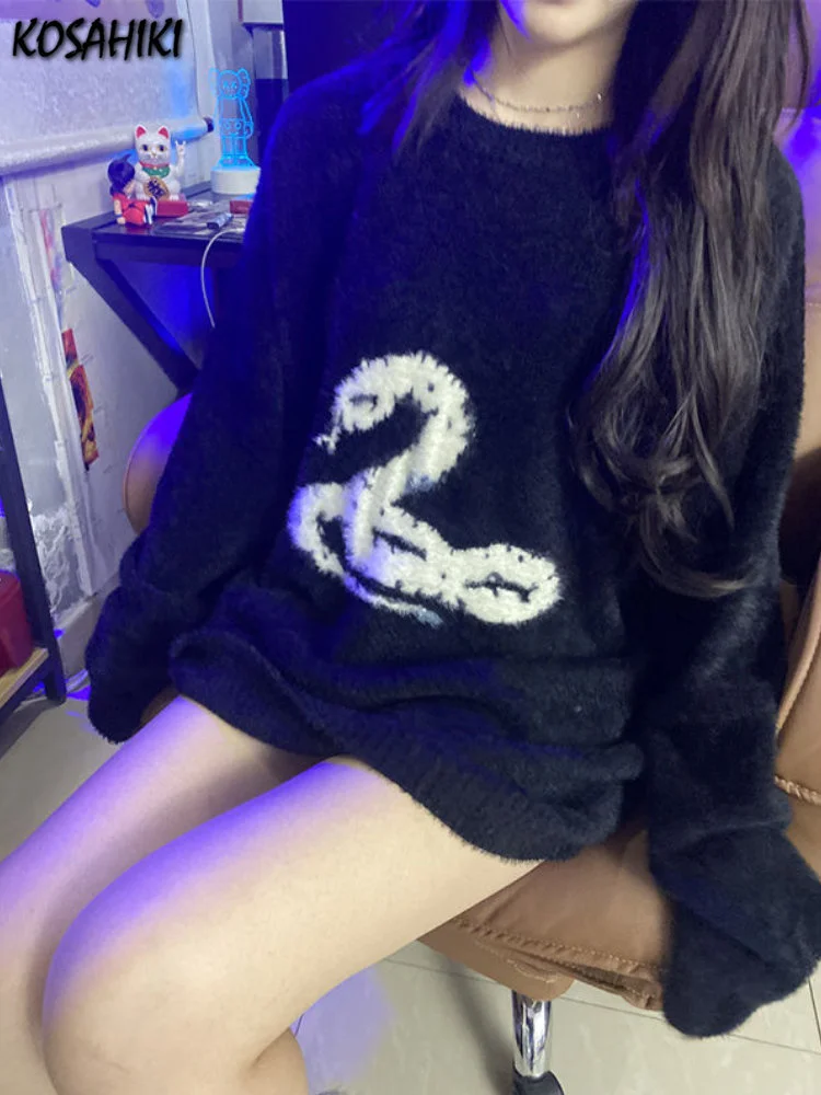 Funny Snake Jacquard Cashmere Sweater Knitted Harajuku Women Men Gothic Jumper 2023 Y2K Fashion Grunge Streetwear Loose Pullover
Funny Snake Jacquard Cashmere Sweater Knitted Harajuku Women Men Gothic Jumper 2023 Y2K Fashion Grunge Streetwear Loose Pullover