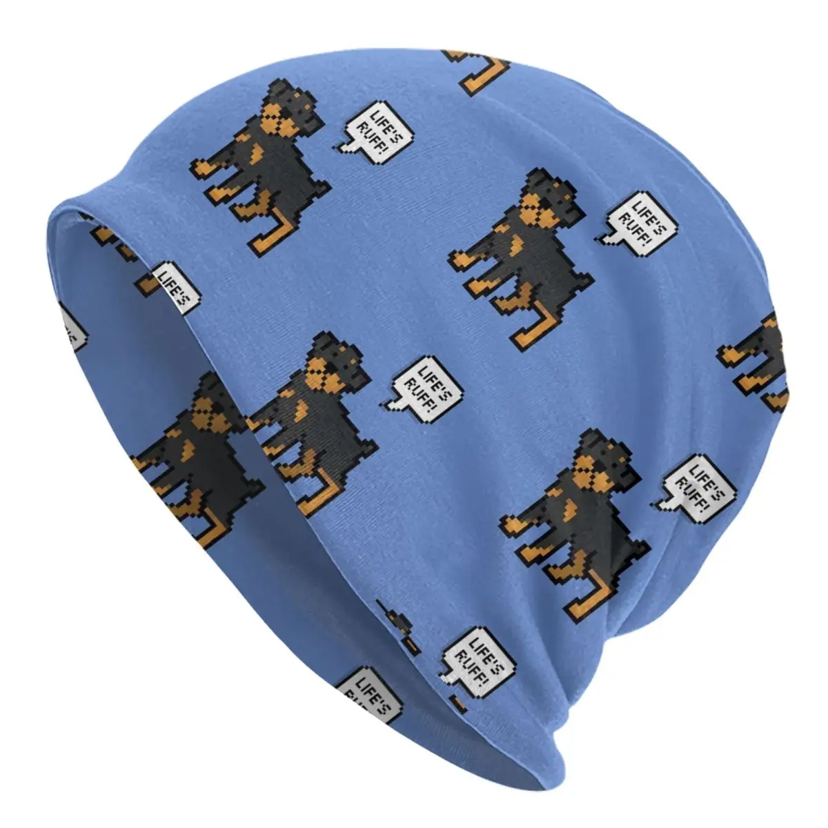 

Life's Ruff Rottweiler Skullies Beanies Hats Dog Lover Autumn Winter Men Women Street Cap Warm Dual-use Bonnet Knitting Hats