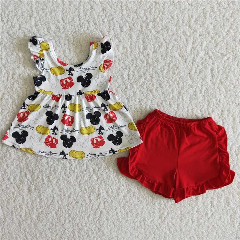 Toddlers Cartoon Outfits Baby Girls Sleeveless Top Summer Red Shorts Kids Clothing Sets Children Boutique Wholesale
Toddlers Cartoon Outfits Baby Girls Sleeveless Top Summer Red Shorts Kids Clothing Sets Children Boutique Wholesale
