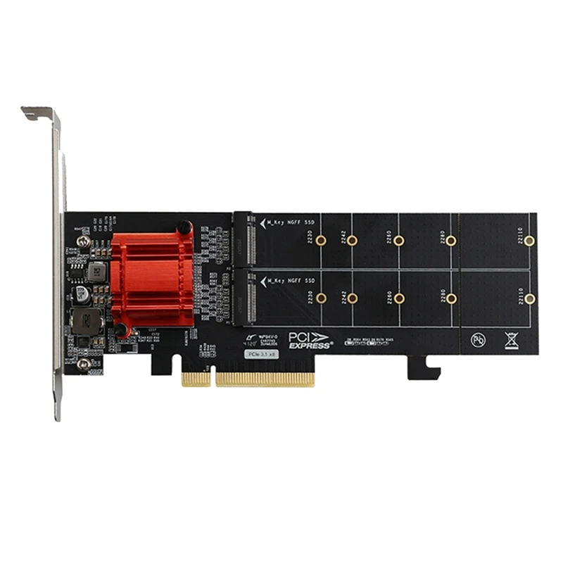 PCIE3.1 X8 To Dual M.2 Hard Disk Expansion Card ASM1812 Chip Supports NVME Protocol Full Speed Adapter Card
PCIE3.1 X8 To Dual M.2 Hard Disk Expansion Card ASM1812 Chip Supports NVME Protocol Full Speed Adapter Card