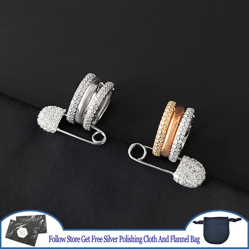 Colorful Three Circle Loopback Pin Ear Clip S925 Sterling Silver Earrings Unique Charming Women European And American Jewelry
Colorful Three Circle Loopback Pin Ear Clip S925 Sterling Silver Earrings Unique Charming Women European And American Jewelry