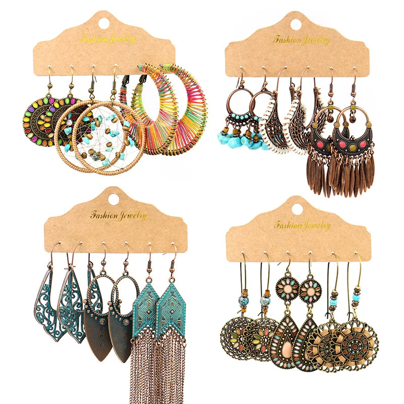 Wholesale Vintage Bohemian Earrings Set Women's Ethnic Round Metal Tassel Woven Accessories Girl Gift
Wholesale Vintage Bohemian Earrings Set Women's Ethnic Round Metal Tassel Woven Accessories Girl Gift