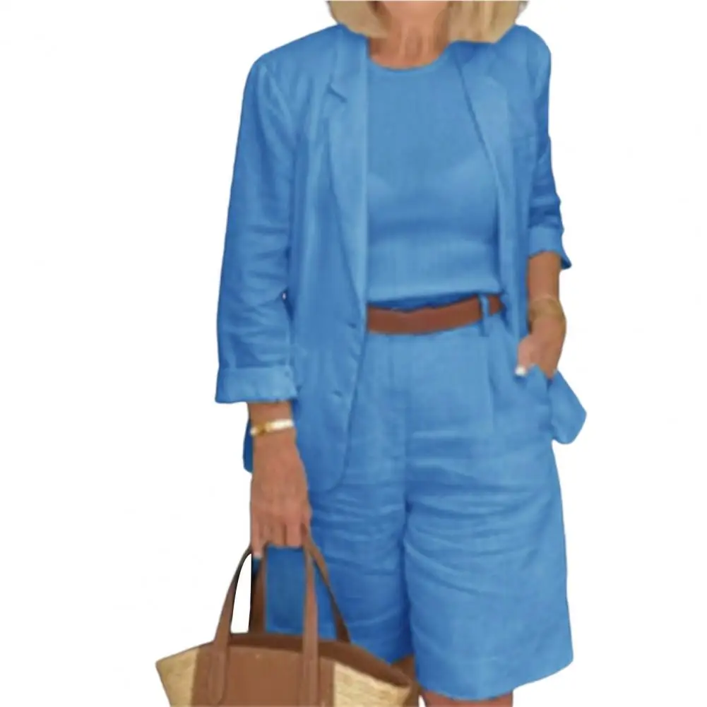 Women Half Shorts set Single Breasted Summer Loose-fitting Buttons Blazer Outfit for Office
Women Half Shorts set Single Breasted Summer Loose-fitting Buttons Blazer Outfit for Office