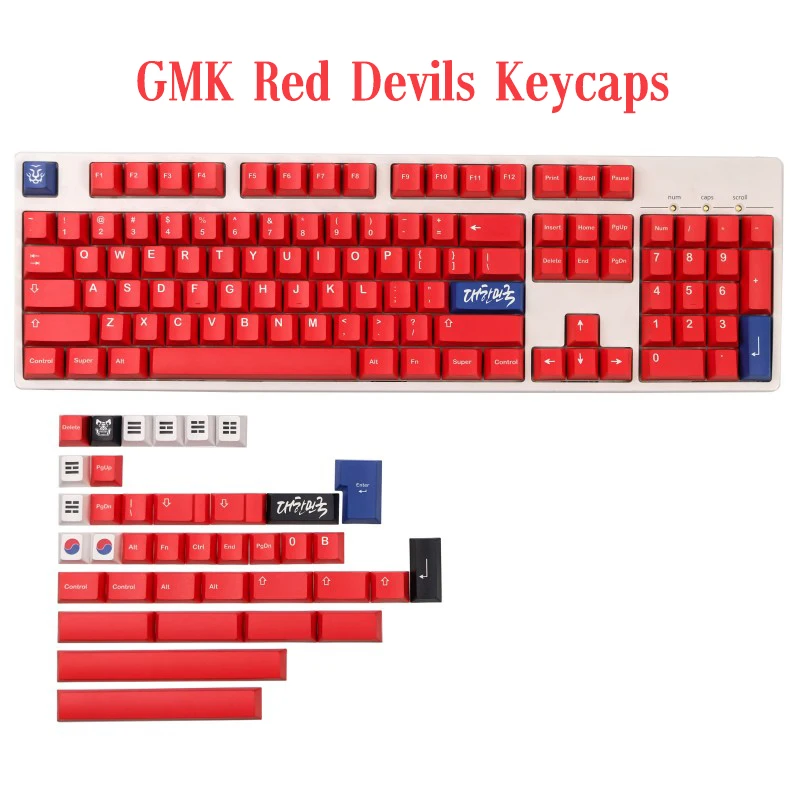 142 Keys GMK Red Devils Keycaps English Cherry Profile PBT Dye Sublimation Mechanical Keyboard Keycap For MX Switch 61/64/68/75
142 Keys GMK Red Devils Keycaps English Cherry Profile PBT Dye Sublimation Mechanical Keyboard Keycap For MX Switch 61/64/68/75